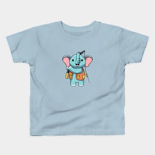 Cute Elephant Fishing Kids T-Shirt